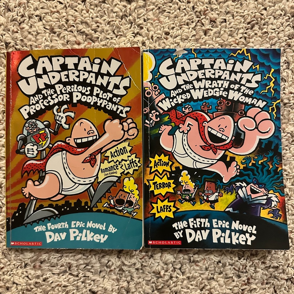 Scholastic Captain Underpants Books - Red, Blue, Yellow